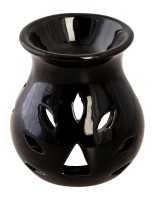 Quemador de esencias de cerámica negra H 9 cm