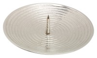 Messing vernickelt mit Dorn Spiral-Teller vernickelt mit Dorn D 15 cm