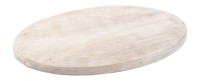 Coaster wood light oval 10x8 cm