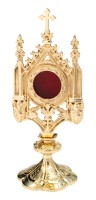 Messing Reliquary gold-plated H 29 cm
