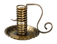 Messing antik Spiral-Leuchter antik H 12 cm