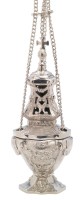 Thurible tall brass H 30 cm nickel plated