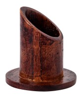 Holz dunkel Candelero de madera, color oscuro D 5 cm