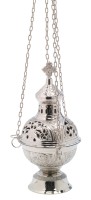 Messing vernickelt Thurible H 28 cm