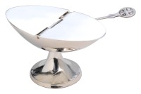Incense boat with spoon silver plated 7x13 cm