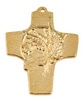 Alu gold Wandkreuz Ähren H 9,5 cm