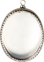 Messing venickelt Wall reliquary oval nickel plated H 10 cm