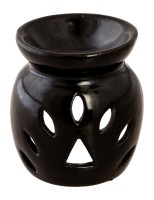 H 8 cm Brucia essenze in ceramica nera H 8 cm