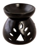Quemador de esencias de cerámica negra H 10 cm