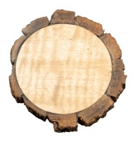 D 8 cm Teller Holz natur mit Rinde D 8 cm