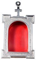 Wall reliquary silverplated 6,5x11,5 cm