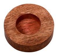 Teelichthalter Holz dunkel D 8 cm