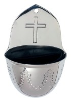Messing vernickelt Holy water font H 13 cm