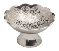 Messing vernickelt Incense bowl nickel plated D 10 cm