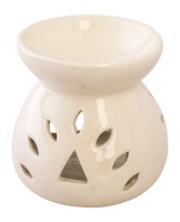 Quemador de incienso de cerámica blanca H 10 cm
