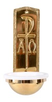 Messing Holy water font brass h 25 cm