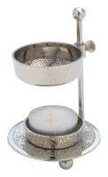 Messing vernickelt Incense burner adjustable nickel plated H 11 cm