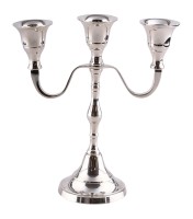 Messing vernickelt Candle stand 3 flames H 18 cm nickel plated