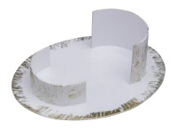 Eisen weiß/gold Candlestand oval 9x5 cm inner white