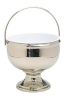 Messing vernickelt Holy water bowl H 19 D 18 cm