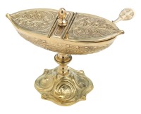 Messing Incense boat classic H 13 cm